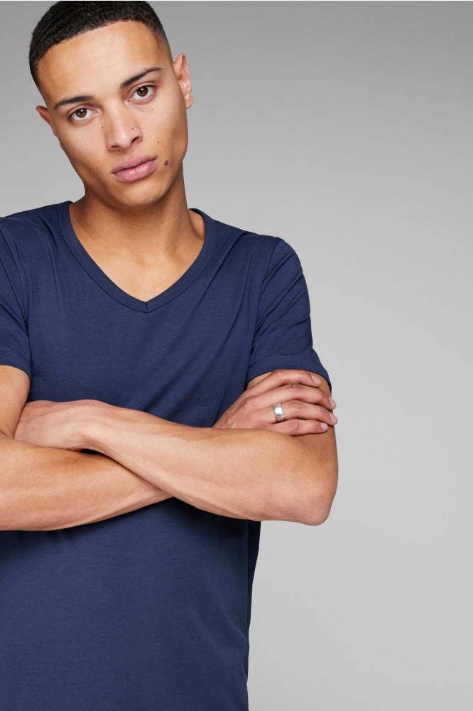 BASIC V-NECK TEE S/S NOOS 12059219 Navy Blue